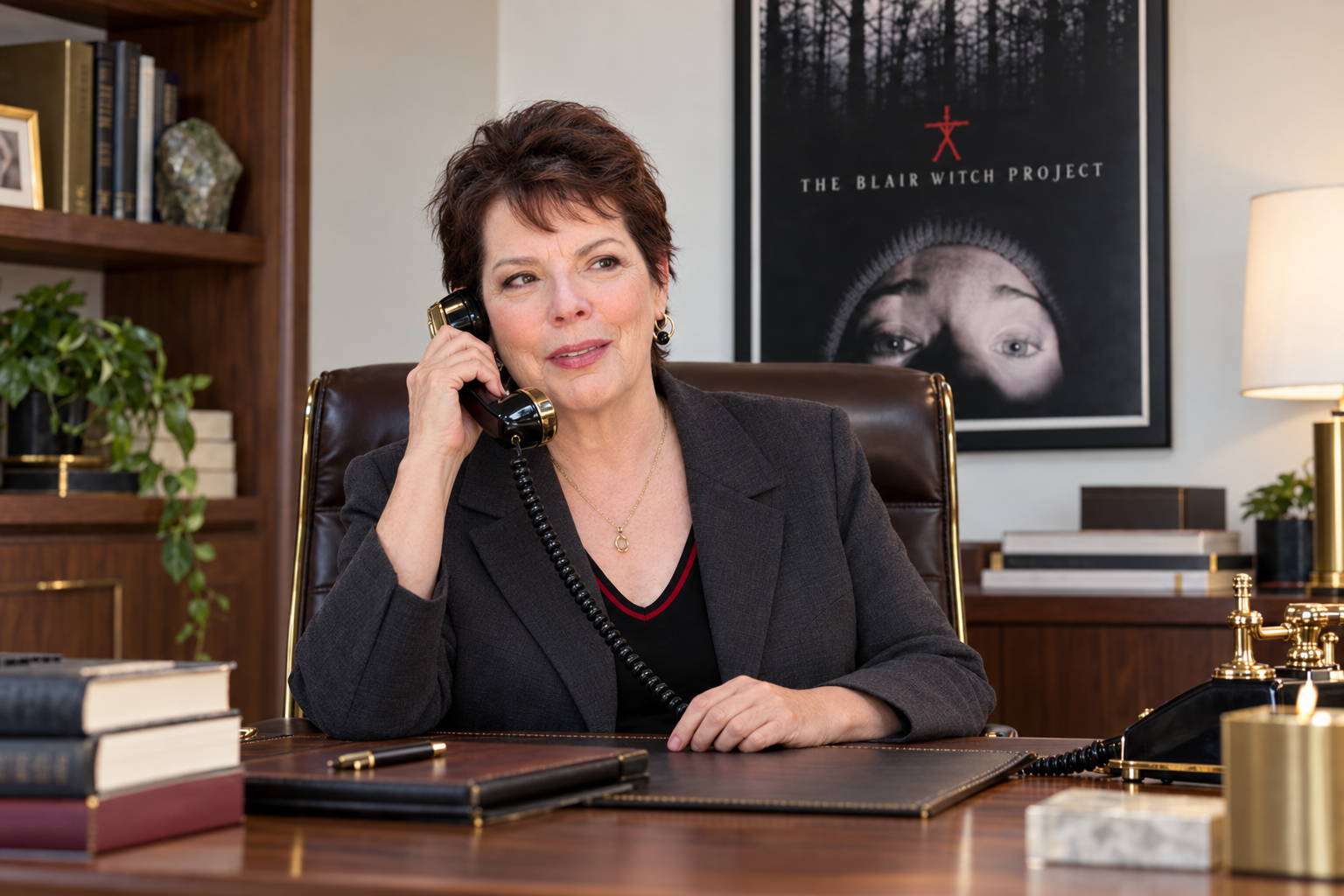 Louise Levison at work in her office