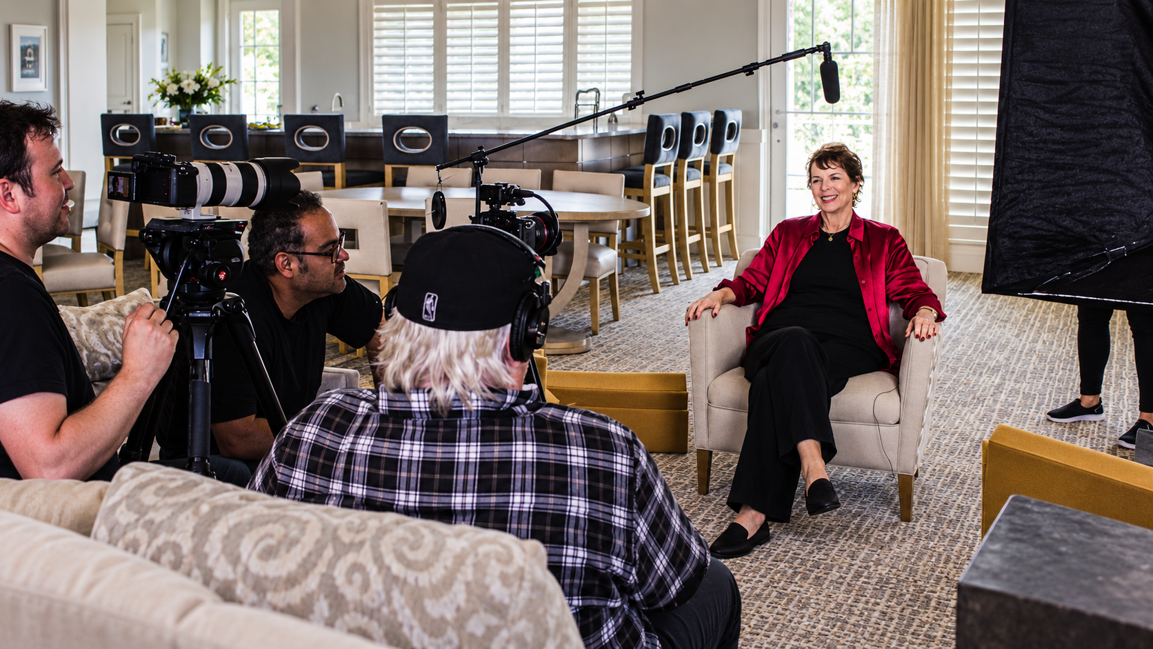 Louise Levison interviewed on camera for Movie Money CONFIDENTIAL